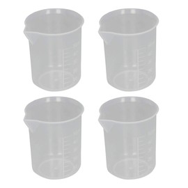 Othmro 4-Pack Plastic Measuring Cup Beaker Laboratory Set 50ml Capacity Clear