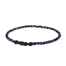 Phiten Titanium Necklace Tornado, Navy/Black, 18 Inch