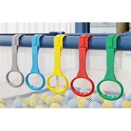 4 Pcs 4 Color Walk Assistant Plastic Crib Pull Rings for Pull Up Rings Cot Hanging Rings for Infant Toddler Practice Tool (4, 7.5 inch)