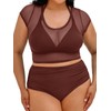 CUPSHE Women Swimsuit Plus Size Bikini Set Three Piece High