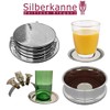 SILBERKANNE Bottle Coaster Bottle Plate Diameter 15 cm Premium Silver