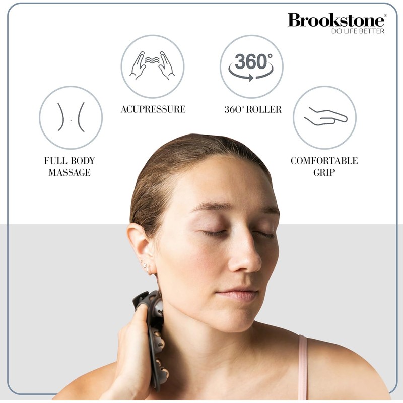 Brookstone Palm Roller Body Massager - Medium Handheld Roller Massager