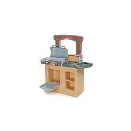 HomeStock Vintage Cook 'N Play Outdoor BBQ for Little Chefs, Featuring Working Oven and Fridge Doors with Clicking Knobs for Realistic Play, 12" L x 29" W x 33.5" H