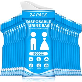 GREATCITI Disposable Urine Bag, Pee Bags for Travel for Women/Men, 900ML Emergency Portable Pee Bags and Vomit Bags, Unisex Urine Bag for Camping, Traffic Jams, Pregnant, Patient- 24 PCS