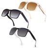 ANDOILT Sport Polarized Square Sunglasses (A6-3pcs-Grey Lens + Champagne +