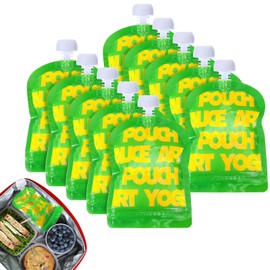 XANGNIER 10 Pack Reusable Food Pouches for Bento Box,Fun Lunch Box Accessories,Refillable for Applesauce Yogurt Smoothie & Puree Squeeze Pouch,Lunch Food Storage Containers
