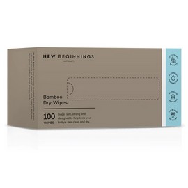 New Beginnings Bamboo Dry Wipes Box 100 Pack