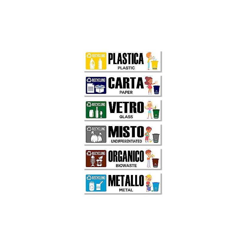 Arterby's® - Stickers Collection Differentiated - Large Children Small Recycling