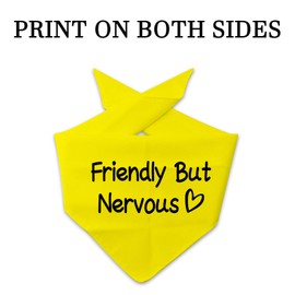 1 Piece Friendly But Nervous Dog Bandana Nervous Anxious Dog Bandana Nervous Dog Gear (Friendly But Nervous D2)