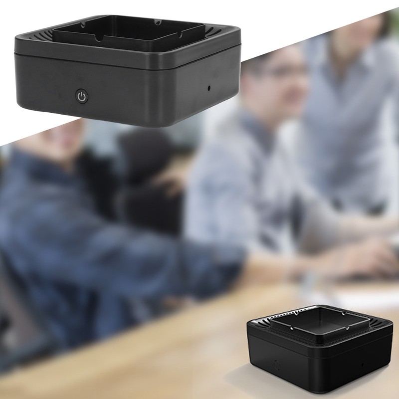 Smokeless Ashtray Gray Home Office Desktop USB Charging Large Air