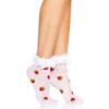 Leg Avenue Women's Strawberry Polka Dot Ruffle Top Anket Socks,