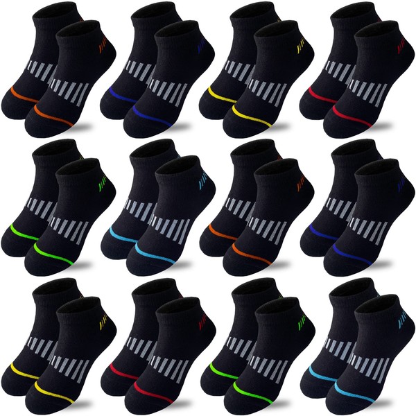 Tsmollyu Boys Socks 12 Pairs kids Low Cut Cotton Socks