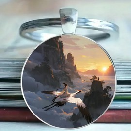 Xizhounianfeng Creative Alloy Keychain Cute Cartoon Keyring with Pendant – Durable and Stylish Accessory, Perfect for Gifts(bigger Xianxia world)