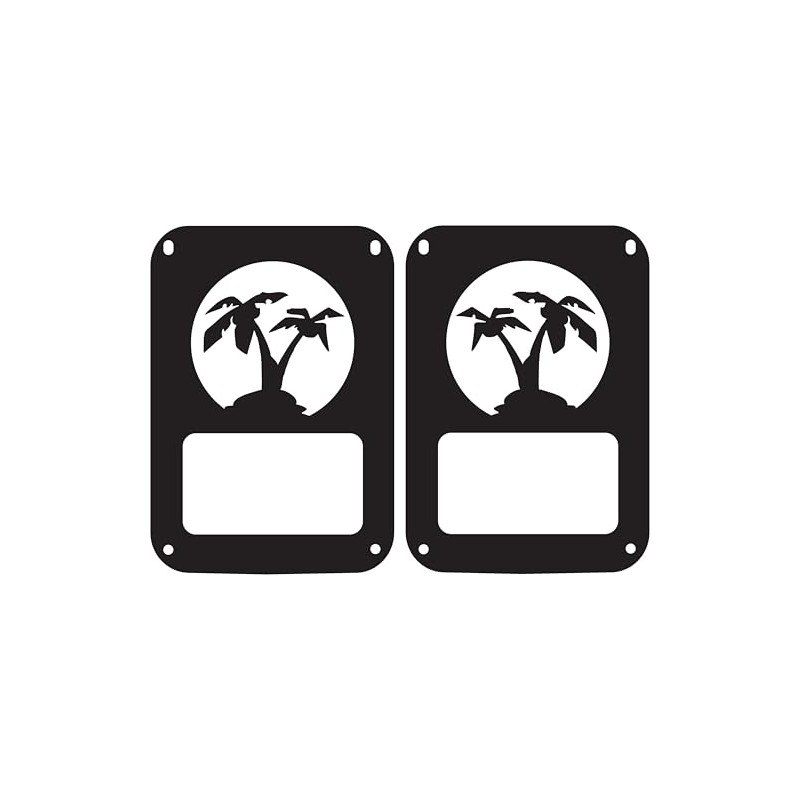 JeepTails Palm Tree Inverted Tail Lamp Light Covers Compatible with