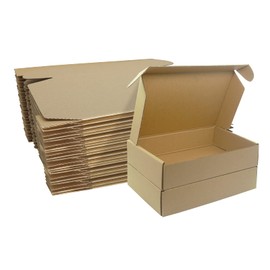STRBOXONG Brown Shipping Boxes (10), 23x16x5cm, Eco-friendly, Recyclable, Ideal for Small Items & Gifts