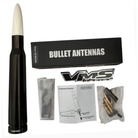 VMS Black and White Bullet Antenna For Ford F150 and Ranger Fits All Ford Trucks