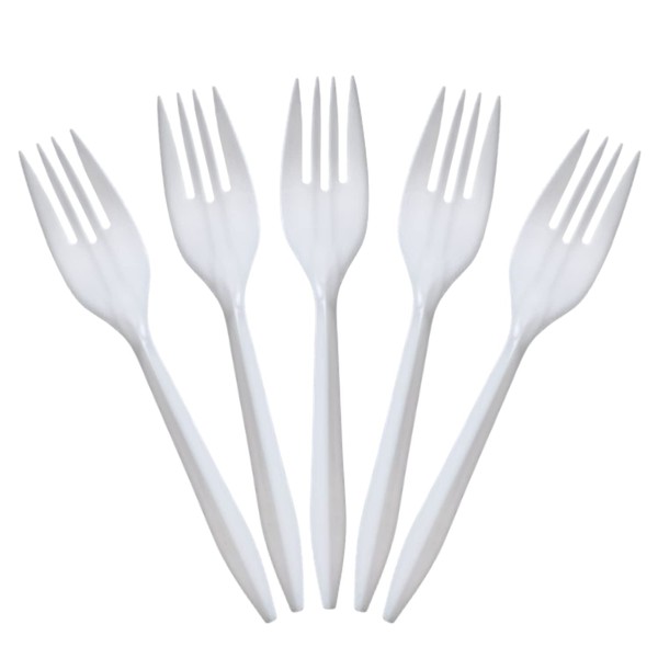 Nicole Home Collection Disposable Plastic White | Pack of 50 Forks, 50 Count
