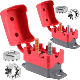 Circuit Breaker, Yeebline 2-Pack DC 12V-24V Automatic Reset Circuit Breaker with Cover Stud Bolt for Vehicle, Electromechanical Equipment, Automotive, Marine, RV, Off-Road