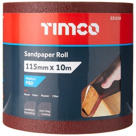 TIMCO 80 Grit Sandpaper Roll - Red -115mm x 10m
