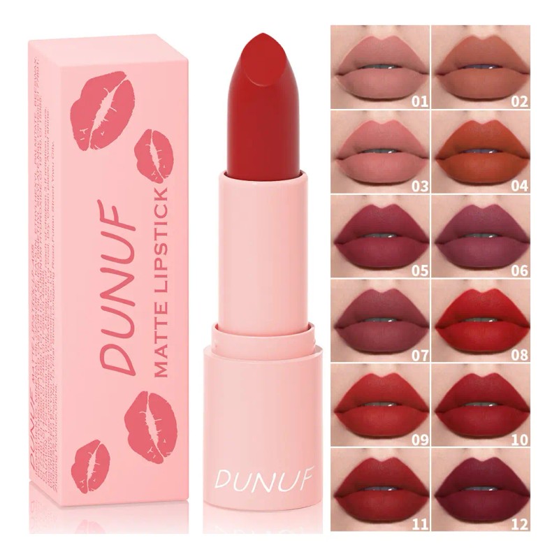 Dunuf 1pz Barra De Labios Mate Aterciopelado Duradero