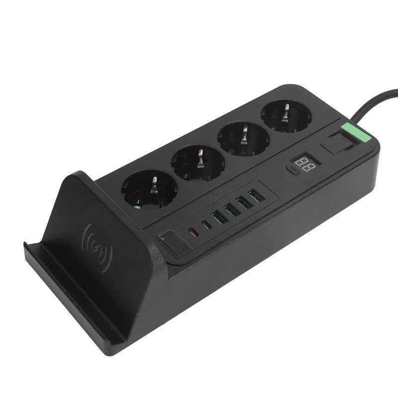 European Power Strip Wireless Charging USB TYPE C 4 Way