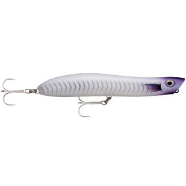 Rapala MaxRap Walk'n Roll Lure with Two No. 2 Hooks, Surface Swimming Depth, 13 cm Size, Pearl Purple Ghost