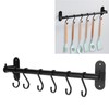 40cm 6 Hooks Pot Lid Hanger Punch WallMounted Storage Holder