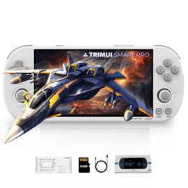 Trimui Smart Pro Handheld Game Console, Retro Hand Held Video Gaming Consoles with 64G/256G TF Card, 5 inch Screen Portable - White 64GB