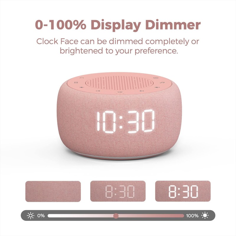 White Noise Machine & Alarm Clock 2-in-1, 18 Soothing Sound