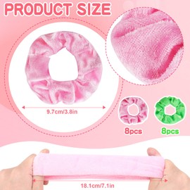 TUCEWP 16Pcs Pink and Green Scrunchies for Women Girls Velvet Scrunchies for Thick Curly Hair Soft Hair Bands Cute Ponytail Holders No Damage Elastic Hair Ties Witch Themed Party Favors Accessories