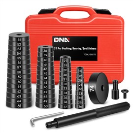 DNA MOTORING 52pcs Custom Bushing Driver Set, 52 in 1 Transmission Bearing Race Seal Wheel Axle Installer Removal Tools Kit, TOOLS-00575