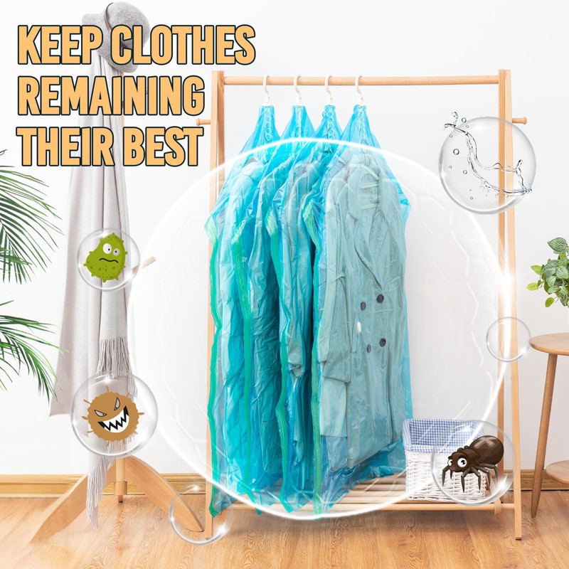 TAILI Hanging Vacuum Sealer Storage Space Saver Bags for Clothing,