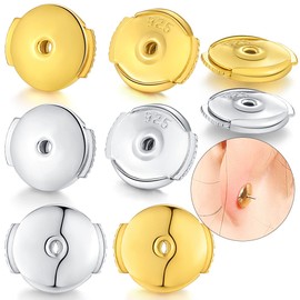 2Pairs Earring Backs,Silver Earring Backs,Earring Backs Safety Backs,Sterling Silver Earring Backs,Earring Backs for Droopy Ears,Earring Lifters Backs,Heavy Earrings Support