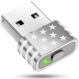 Geyes USB Mouse Jiggler, Undetectable Mouse Mover Device Has Two Swing Modes Jiggle and Multi-Track,Keeps for PC Computer Laptop Awake, Driver-Free, Plug-Play，with Switch Metal Silver