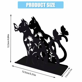 SUPERDANT Napkin Holder with Cats and Butterfly Motif for Tables Napkin Holder Made of Iron with Animal Motif Napkin Holder with Openwork Design Napkin Stand with Flowers Kitchen Decor