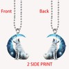 Wolf Car Hanging Ornament,Wolf and Moon Ornament for Car Rearview