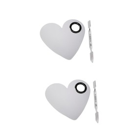 Baluue 2pcs Foundation Palette with Makeup Spatula Stainless Steel Cosmetic Tool Palette for Blending Shades