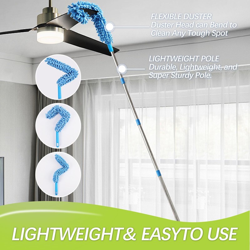 iHUFeather High Reach Duster Kit with14 ft Extension Pole High