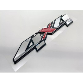 1PC Fender Rear 4x4 Emblem 3D Badge Nameplate Letter Decal Replacement for 2007-2023 Sierra Canyon Colorado 1500 2500 HD 3500 HD (Chrome Red)