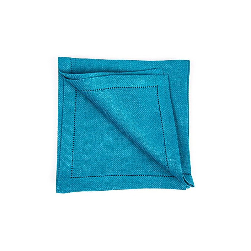 LinenMe X4 Emilia Napkins, 18 x 18, Lagoon