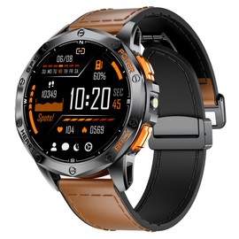 DREMAC DM1 GPS Smartwatch Men 48mm-1.43'' AMOLED Display,Fitness Watch with 70+ Sport Modes/Health Monitor,Outdoor Smartwatch with LED Flashlight/Altimeter/Compass,IP68 Waterproof for iOS Android