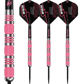 RUTHLESS RX Girl Power Darts Set | 90% Tungsten Steel Tip | Knurled Pink, Standard, 28g (D6107)