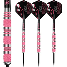 RUTHLESS RX Girl Power Darts Set | 90% Tungsten Steel Tip | Knurled Pink, Standard, 28g (D6107)