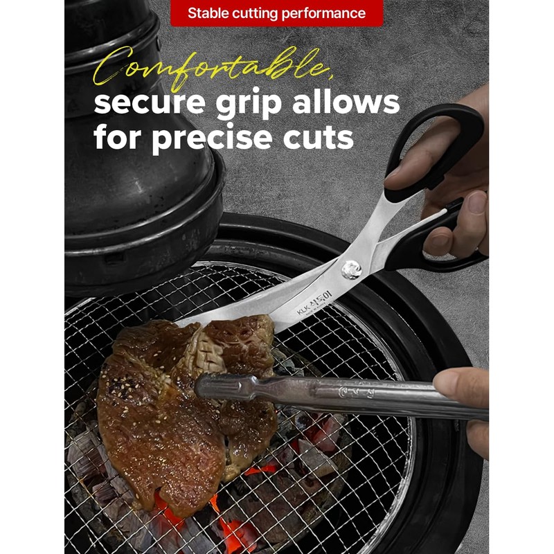 OBNOCHE Made in Korea, Korean Barbecue Scissors, Meat, Chicken, Vegetables,