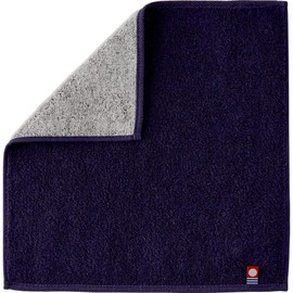 Iris Plaza Hand Towel, Single Item, Plain (Navy), 9.8 x 9.8 inches (25 x 25 cm), Brand Certified Product, Traditional Towel with History in Ehime High Absorbency, 100% Cotton, Made in Japan,