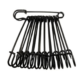 HappyHome 20pcs 70mm Black Safety Pins Kabuto Pins Stall Pins Brooch Pins Handmade Craft Accessories Parts(70mm Black)