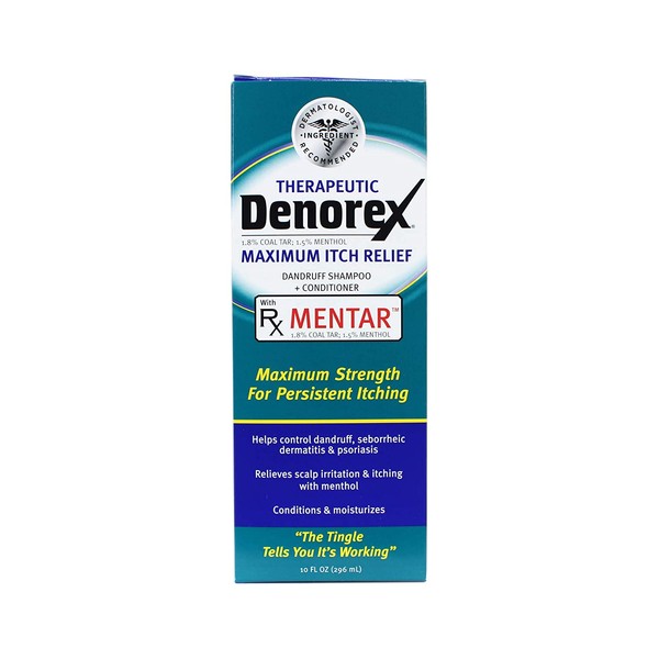 Denorex Therapeutic Dandruff Shampoo + Conditioner, Maximum Itch Relief 10 oz (Pack of 2)