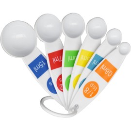 Set of 4 Measuring Cups and Spoons Sets,10 Piece set with Measurement Markings - Bright Colored Handles for Easy Identification - Nesting Design for Convenient Storage (40)