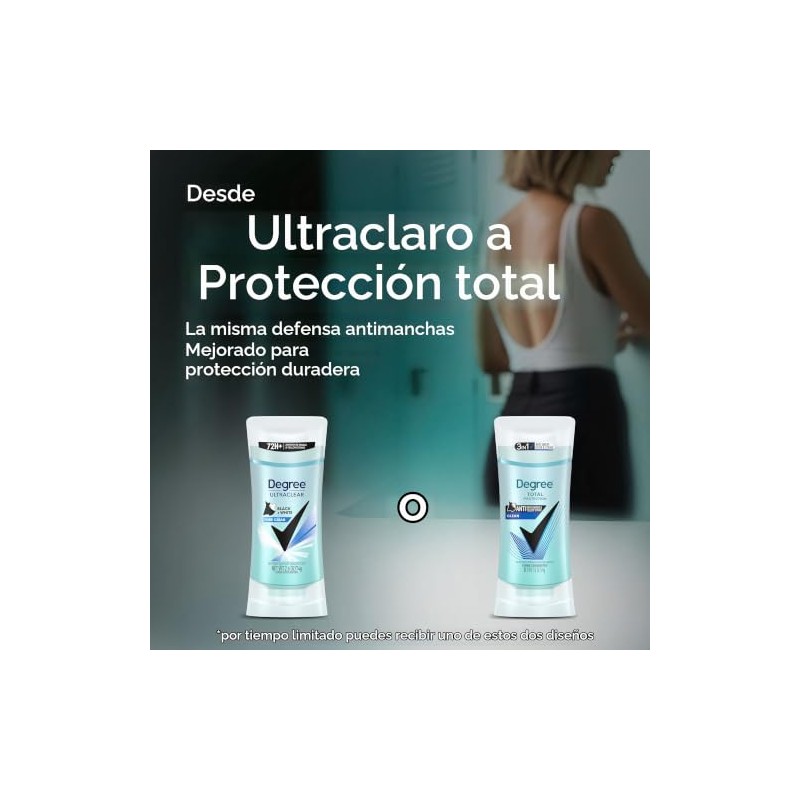 Degree Antitranspirante Mujeres Protege Manchas Desodorante Pure Clean Onzas Paquete