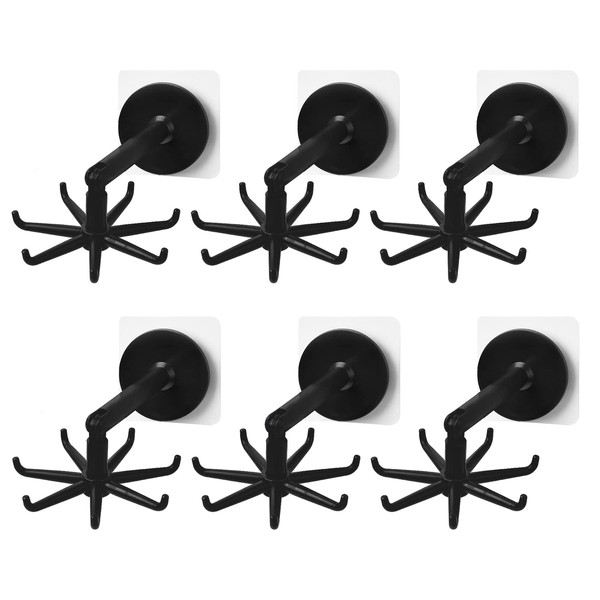 Honatrv Pack of 6 360 Degree Rotating Folding Hooks Cooking